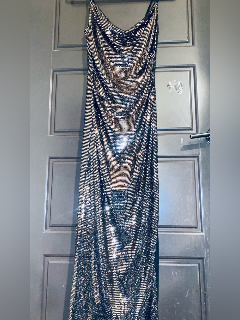 Lulu's glamours Sequin Cowl Draped Maxi Skirt